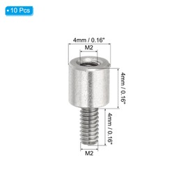 PATIKIL 10 Pcs M2x4+4mm Stainless Steel Standoff Extension Posts Screws,Metric Male Female Thread Adapters Spacer for PCB,Quadcopter Drone,Computer & Circuit Board Assortment Kit