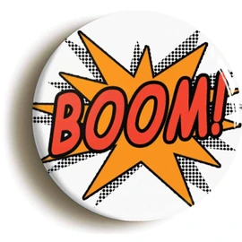 Ozorath BOOM COMIC POP ART BADGE BUTTON PIN (Size is 1inch/25mm diameter) FUNNY GEEK