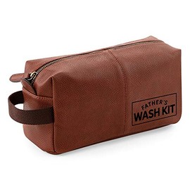 Father Wash Bag Gift, Best Father, for Birthday, Christmas, Father’s Day, Fantastic Quality Usable Keepsake (Tan)