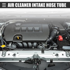 Motoforti Luftansaugschlauch mit Klemme für Acura MDX 2010-2013, Gummi, Nr. 17228RYEA10, Schwarz Silberfarben