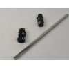 CNC 2 BLACK U Joints 22" Polished Steering Shaft 3/4"DD