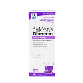 Quality Choice Children's Dibromm Cold & Allergy Liquid Grape Flavor 4 oz Each (Pack of 7)
