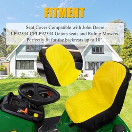 PEATOVIE Lawn Mower Seat Protect Cover Compatible for John Deere LP92334, for 18" High Backseats Mower Tractor