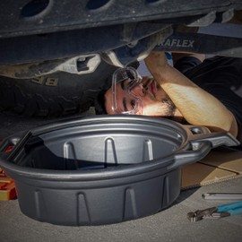 NEIKO NEIKO 20762A Oil Drain Pan | Black Plastic Anti Splash | Motor Oil Drip Catcher Pan | 2 Gallon (8L) Capacity