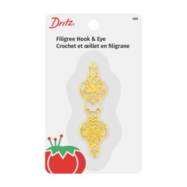 Dritz - Cierre de Gancho y Ojo de Filigrana, 1 Juego, Dorado