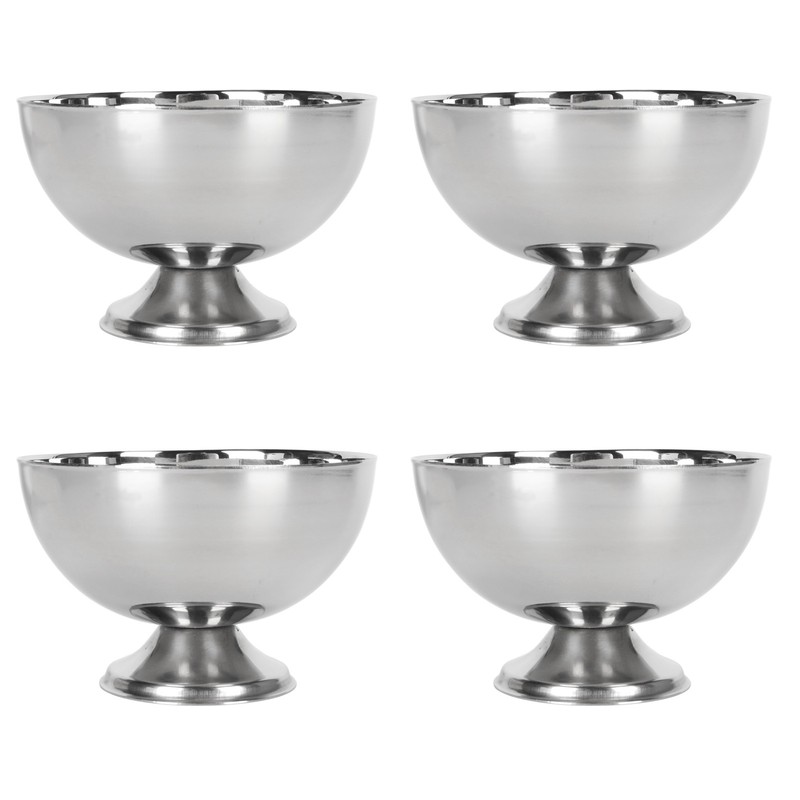 4Pcs Stainless Steel Dessert Bowl Multi Functional Drop Resistant Rustproof