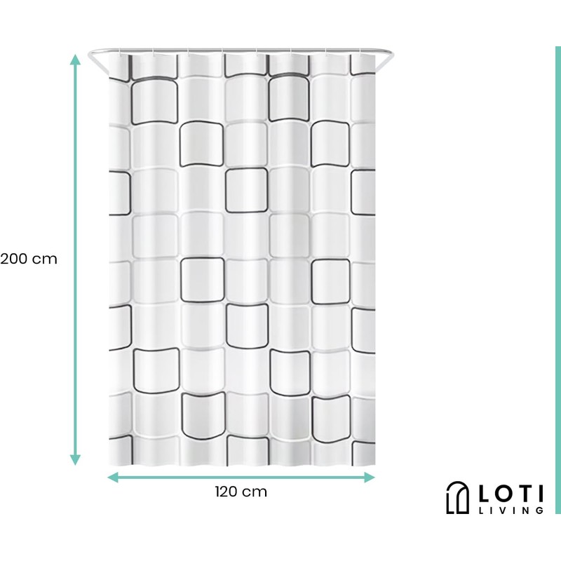 Loti Living Anti-Mould Shower Curtain - 120 x 200 cm