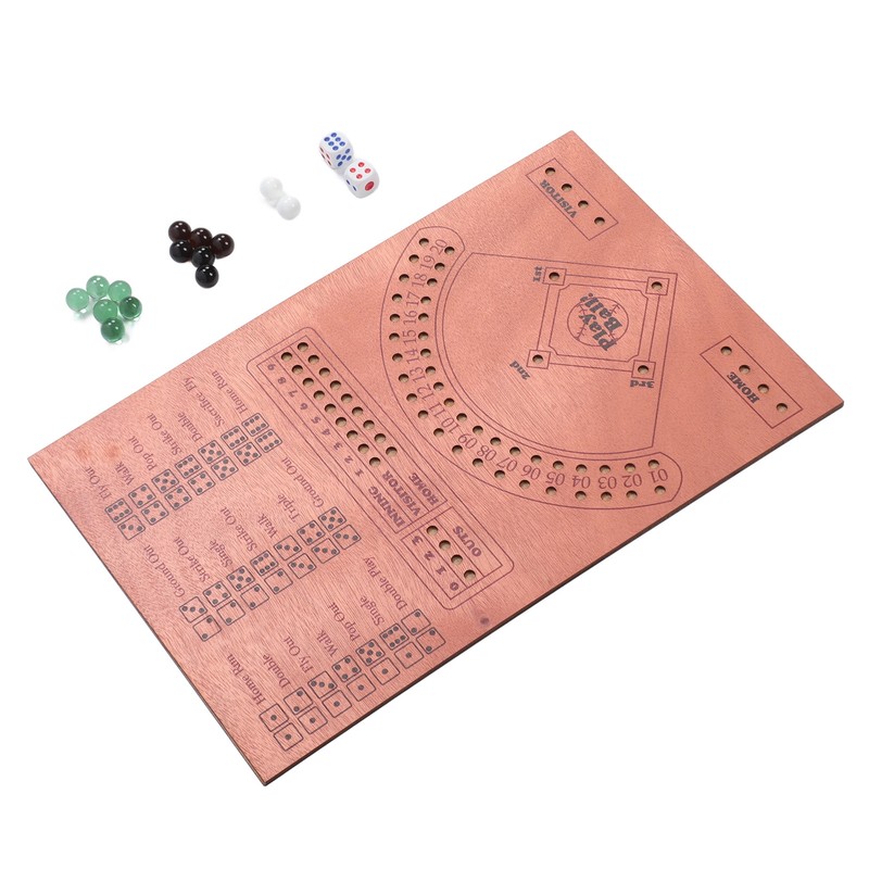 Baseball Dice Board Game Wooden Fun Baseball Battle Table Game
