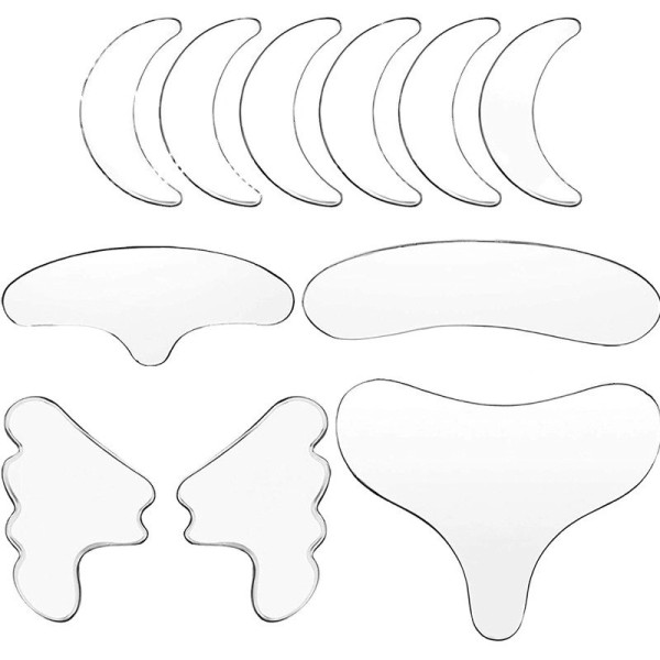 11X Facial Anti Wrinkle Patches Silicone Reusable Pad For Face