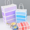 Colorful Simple Line Paper Gift Packaging Bag Rectangular 8ea