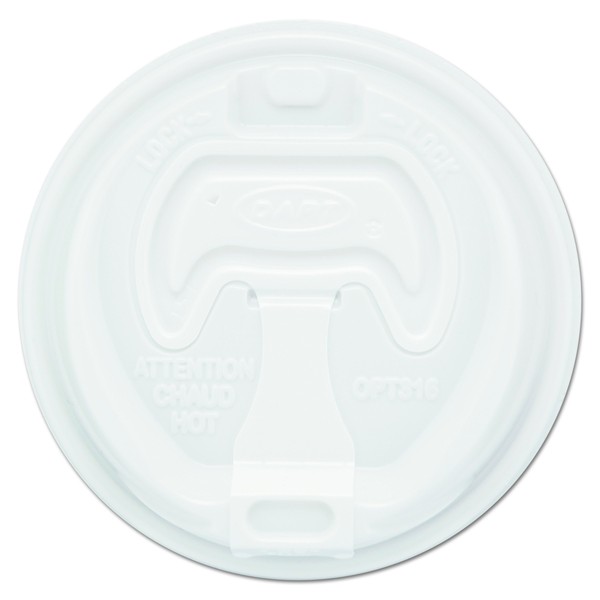Dart 16RCLPK Optima Reclosable Lid, 12-24oz Foam Cups, White (Pack