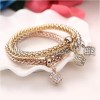 Veraly Set De 3 Pulsras Brazalet Color Plata Oro Rosado