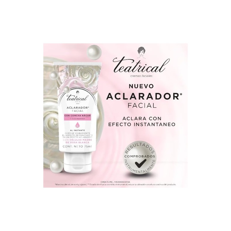 Teatrical Aclarador Facial Corrige Visiblemente Aspecto Manchas Efecto Aclarado Concha