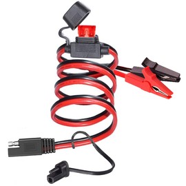 YETOR 14AWG Battery Alligator Clips,SAE Quick Release Adapter to Alligator Clips with 2FT,SAE Clip Connectors Extension Charging Cable for Cars Motorcycles