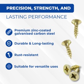 Galvanised Screws 4 x 16mm Screws (100pcs) With Pozi Drill Bit - Multi-Purpose Wood Screws in a Handy Storage Case