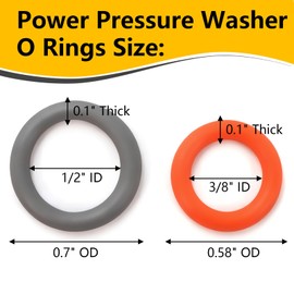 NBRINGO 84 Pieces Power Pressure Washer O Rings, Garden Hose Washers Rubber & Screen Filter Washers Kit (5 Sizes) - Leak Proof for 1/4", 3/8" Quick Coupler & M22, Water Hose, Gun, Wand, Tip