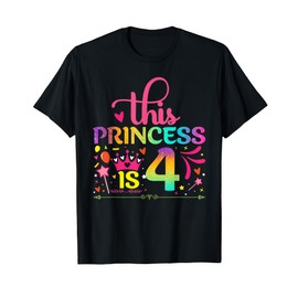 Daughter Birthday 4 Years Old Princess Girl 4th B-day Funny T-Shirt