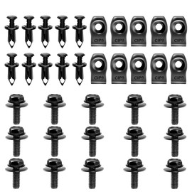 35PCS Engine Under Cover Splash Shield Guard Body Bolts, Body Panel Body Screws, Bumper Fenders Liner Push Retainer Fastener Rivet Clips, U-Nuts Kit