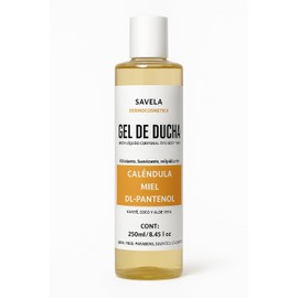 Gel de ducha, Calendula, Miel, Pantenol, Jabón liquido corporal tipo body wash 250ml. libre LESS, Parabenos y Siliconas