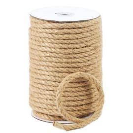Radix Rope Natural Jute Twine, 8MM x 100FT Jute Rope Roll, Heavy Duty Thick Twine for Cat Scratching Post, Bundling, Gardening and DIY Crafts