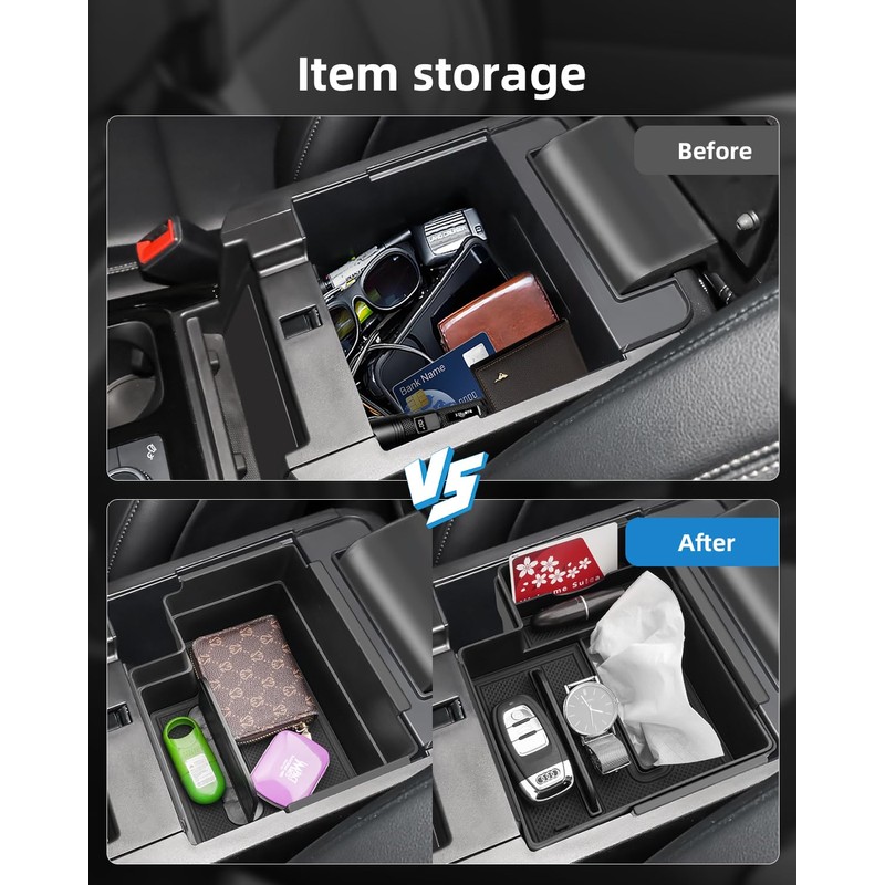 LANGBEAN Double-Layer Center Console Organizer for 2025 2024-2020 Ford Explorer,