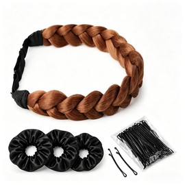 Braided Headband Set - Braided Headband - Satin Scrunchie - Bobby Pins
