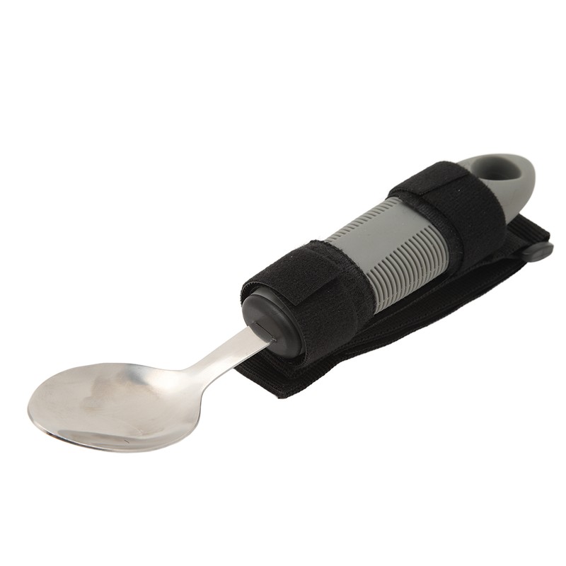 Strap Adaptive Scoop Stainless Steel Wavy Shape Handle Cuff Eating