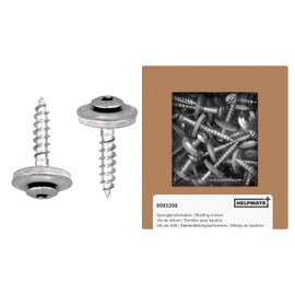 HELPMATE Spengler Screws 4.5 x 25 mm, Pack of 150, DIN 7995, Stainless Steel A2, T20, DIN 7995, Roofing Screws, Pan Head with Washer and EPDM Sealing Washer, Silver, 4.5 x 25 mm