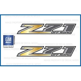 Decal Mods Gold/Yellow Z71 Offroad Truck Stickers Decals for Chevy Silverado - Fgold (2014-2017) Bedside (Set of 2)
