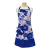 Ragged Rose Retro Floral Apron, Cotton, Blue, M-l