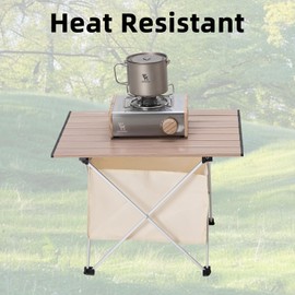 QUNATURE Portable Camping Table Folding Beach Table Ultralight Aluminum Camp Table with Storage Bag for Beach Hiking Backpacking Fishing Picnic