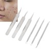 6pcs Blackhead Remover Tool Stainless Steel Pimple Comedones Extractor for