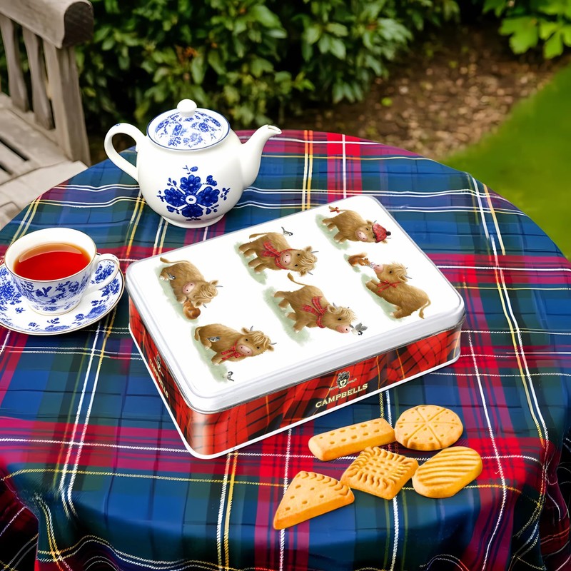 Campbells Shortbread Cute Highland Cow Assorted Cookies Tin 5.3 Oz
