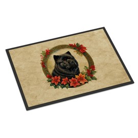 Caroline's Treasures DAC2343JMAT Chow Chow Christmas Flowers Doormat Front Door Mat Indoor Outdoor Rugs for Entryway, Non Slip Washable Low Pile, 24H X 36W