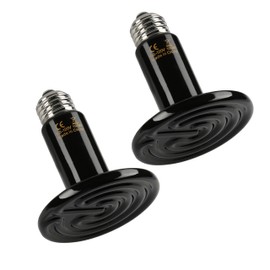 Simple Deluxe 100W Ceramic Heat Emitter Reptile Heat Lamp Bulb No Light Emitting Brooder Coop Heater for Amphibian Pet & Incubating Chicken, 2 Pack