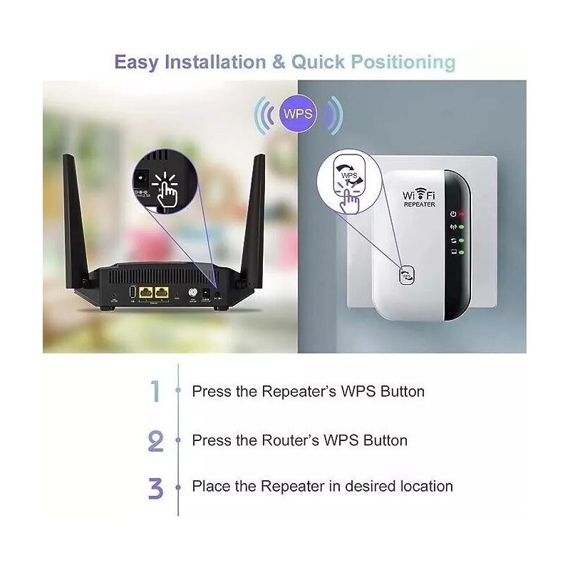 efunmodern NEW! WiFi Range Extender Internet Booster Wireless Signal Repeater