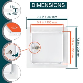 ECOPRO VENT 6" x 6" Lockable White Metal Access Panel. Service Shaft Door Panel with Key. Plumbing, Electricity, Heating, Alarm Wall Access Panel for Drywall. Bathroom Services Access Hole Cover.