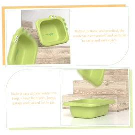 BESPORTBLE 2pcs Cartoon Wash Basins Portable Newborn Foot Face Tubs for Easy Cleaning Space Saving Design Green Pink for Boy Girl