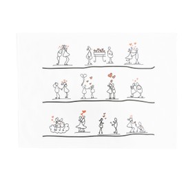 Feel the Love - Happy Couples in Love Large Cotton Tea Towel