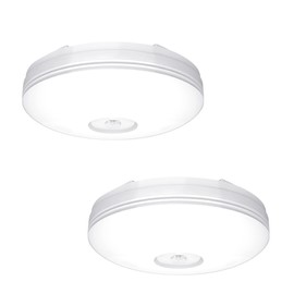Small Motion Sensor LED Ceiling Light, Light Fixture, Hallway, Entrance Light, 5000K, 60W Equivalent, Ceiling, Easy Installation, Daylight White, 900 lm, Set of 2