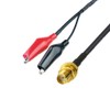 SMA Female Connection Coaxial Cable Dual Ended Alligator Clips Red
