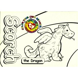 SCORCH, GLOW IN THE DARK STICKER, BEANIE BABIES CARD SERIES 4, YEAR 1999