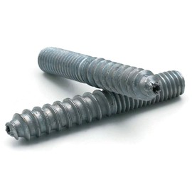 Zinc Plated Steel Hanger Bolts 1/4"-20 Machine Thread with Lag Screw Threading 1/4"-20 x 2-1/4" Qty 25