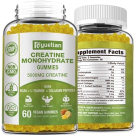 Creatine for Women & Men, Sugar-Free | Vegan for Muscle Growth, Increase Strength and Build Muscle - 60 Count