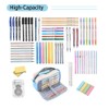 Large Capacity Pencil Case with 3 Compartments, Portable Big Pencil