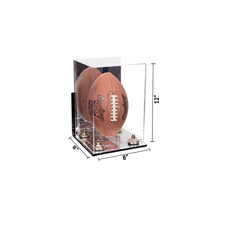 Better Display Cases Acrylic Football Display Case Vertical with Mirror