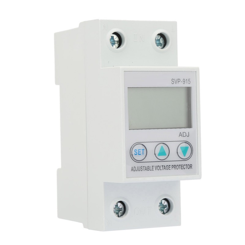 LCD Display Single Phase Adjustable Over Voltage Under Voltage Protector