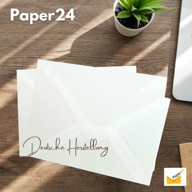 Paper24 25 Envelopes 140 x 190 mm Soft Cream for Weddings, Birthdays and Greeting Cards