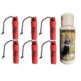HuntEmUp Ultimate Waterfowl Dog Training Scent - with 3" Orange Canvas Bumpers (Qty:6)
