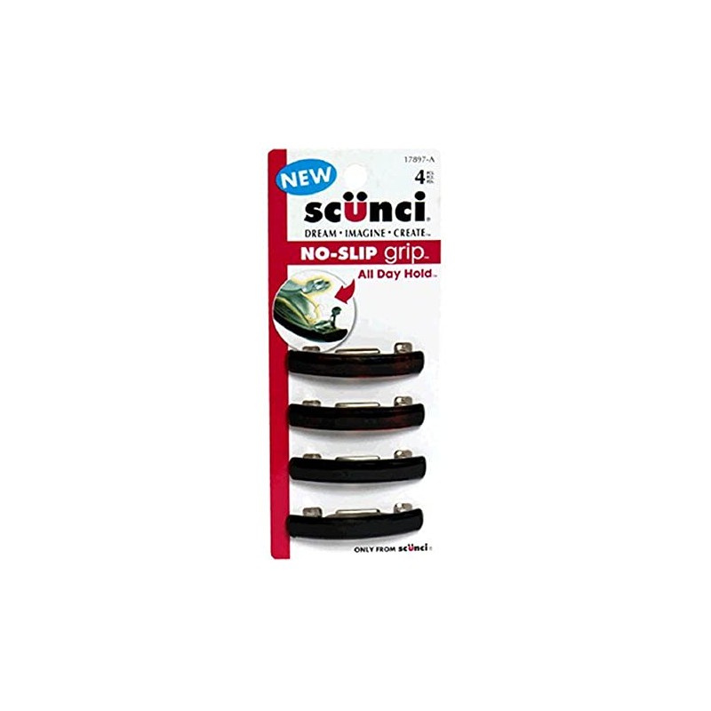 Scunci No Slip No Damage Barrette, unisex, 4 ct